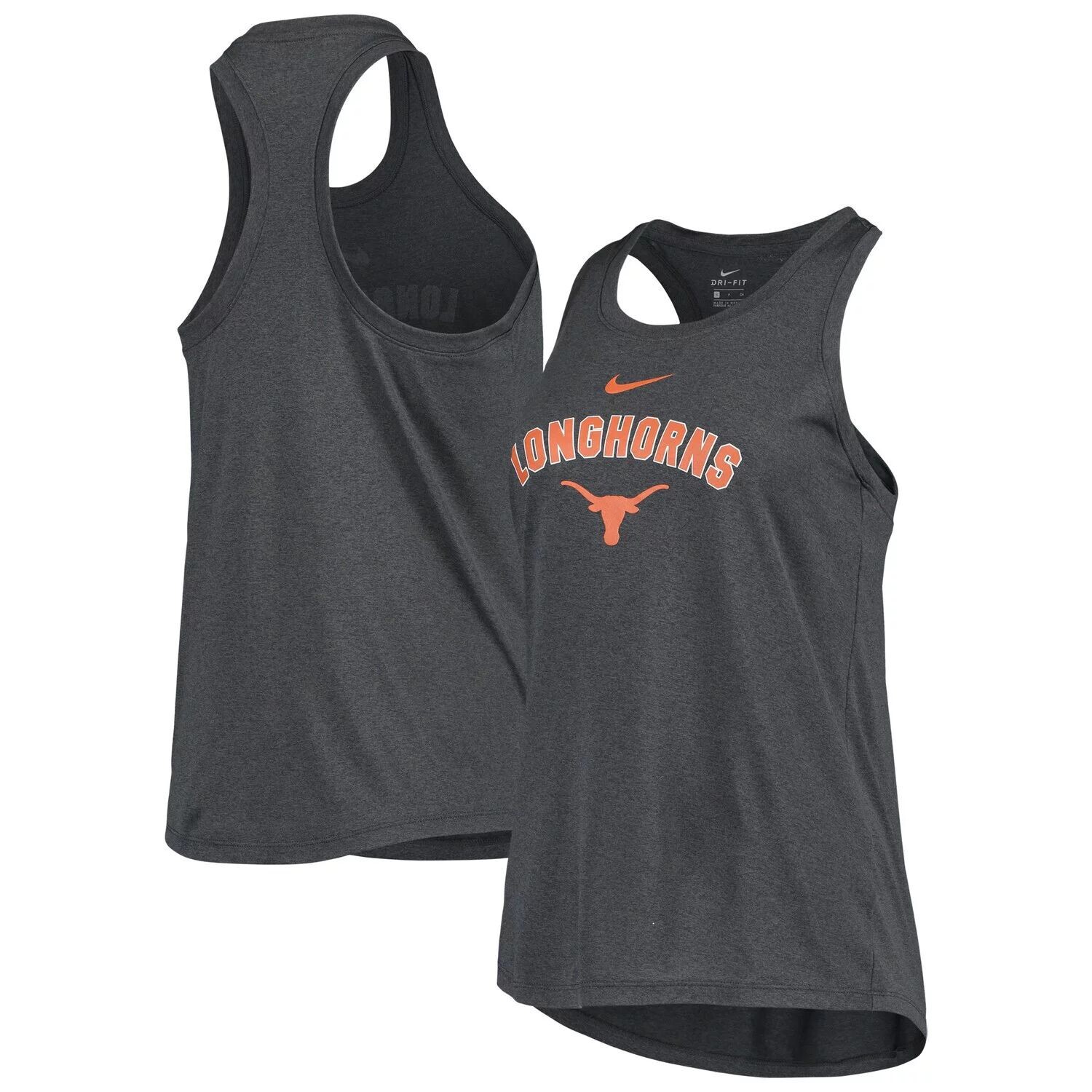 

Женская классическая майка Nike Anthracite Texas Longhorns Arch & Logo Nike