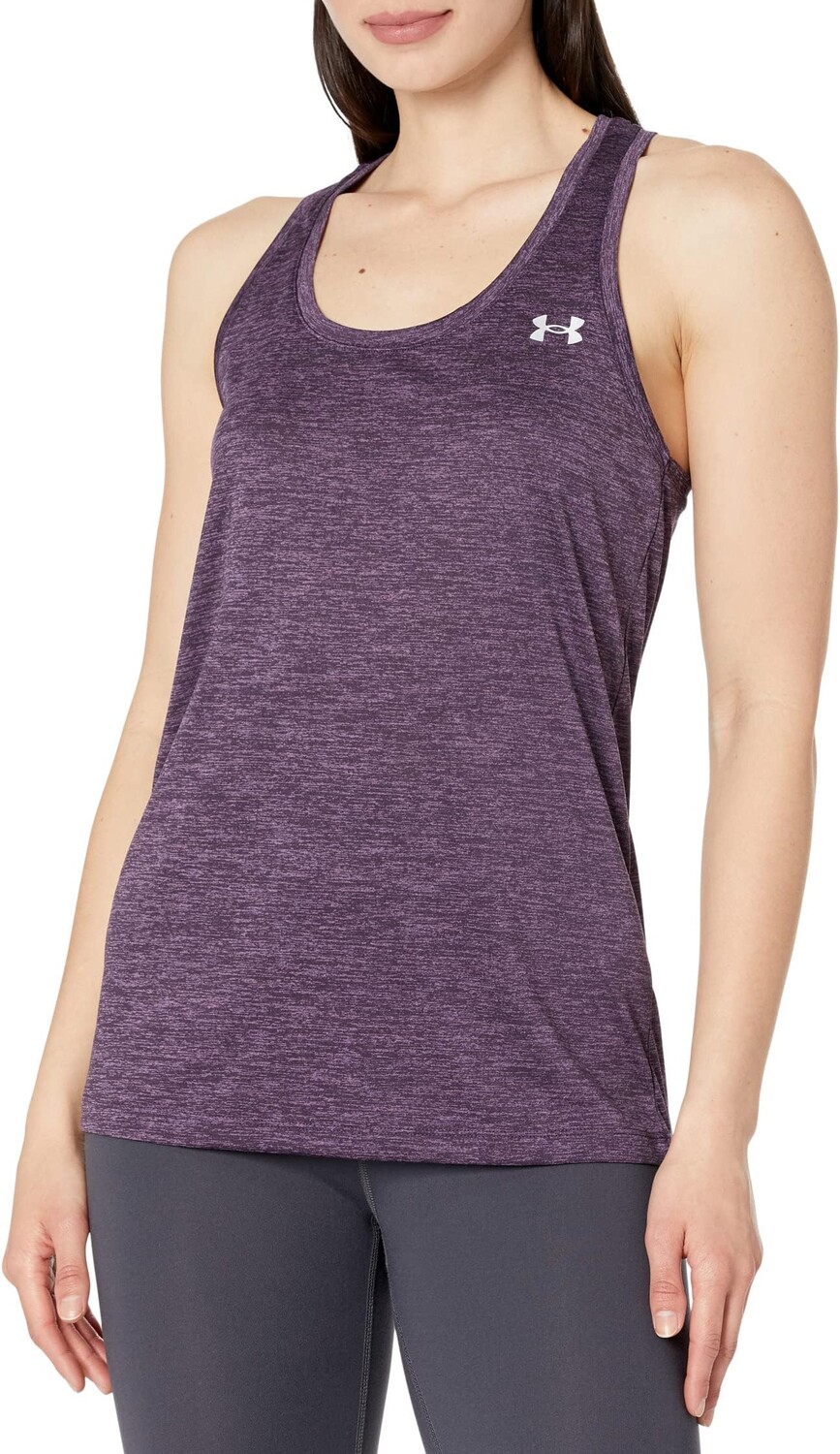 

Майка UA Tech — твист Under Armour, цвет Tux Purple/Retro Purple/Metallic Silver
