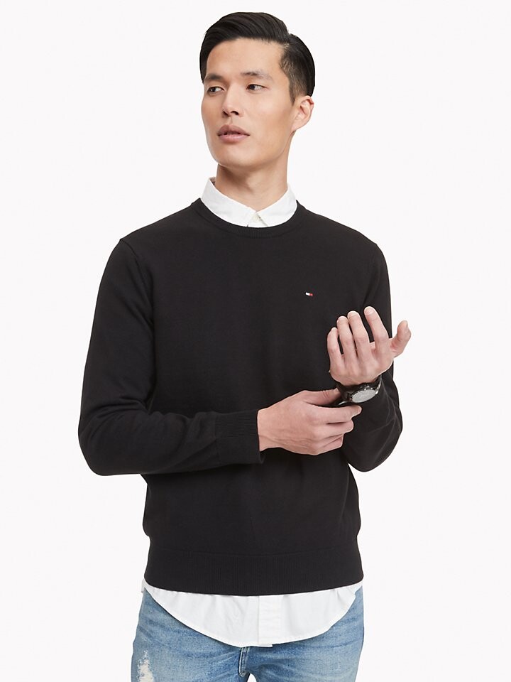 

Однотонный свитер с круглым вырезом Tommy Hilfiger