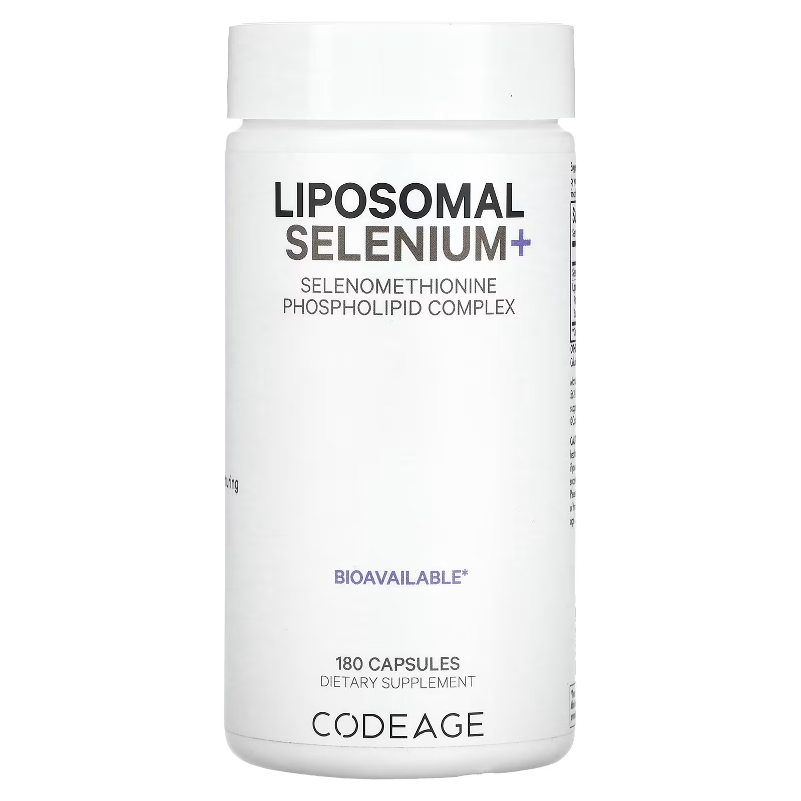 Codeage Липосомальный селен+ 180 капсул codeage липосомальный витамин e смесь токоферолов 90 капсул