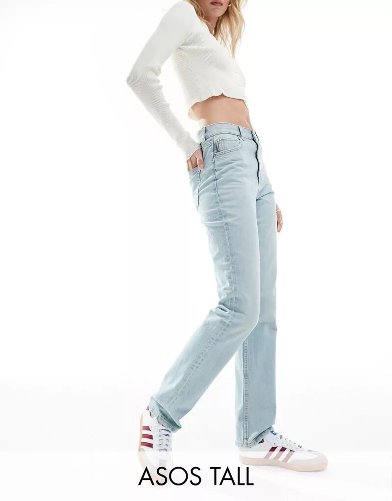 Бледно-голубые прямые джинсы в стиле 90-х ASOS DESIGN Tall