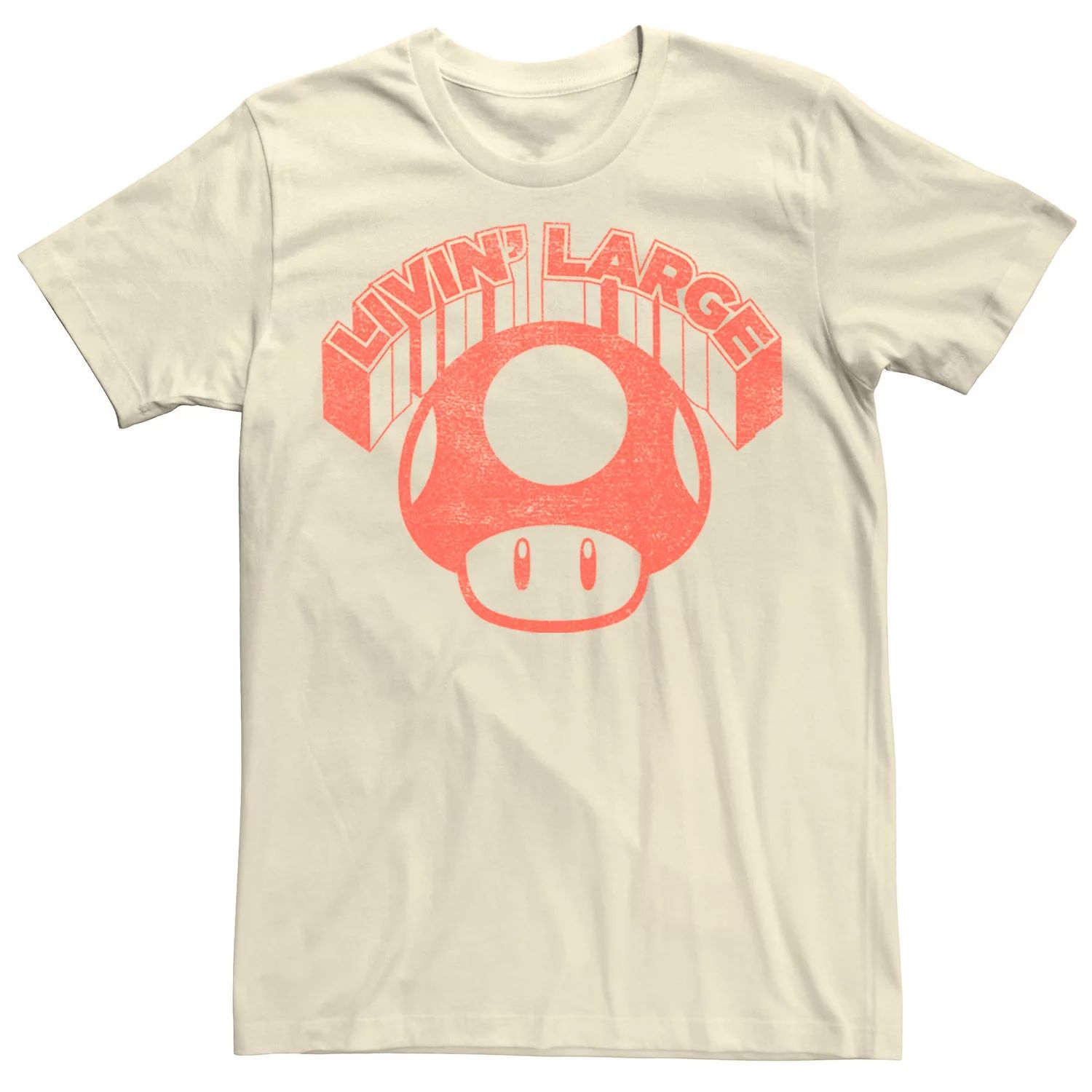 Мужская большая футболка Super Mario Mushroom Livin Licensed Character