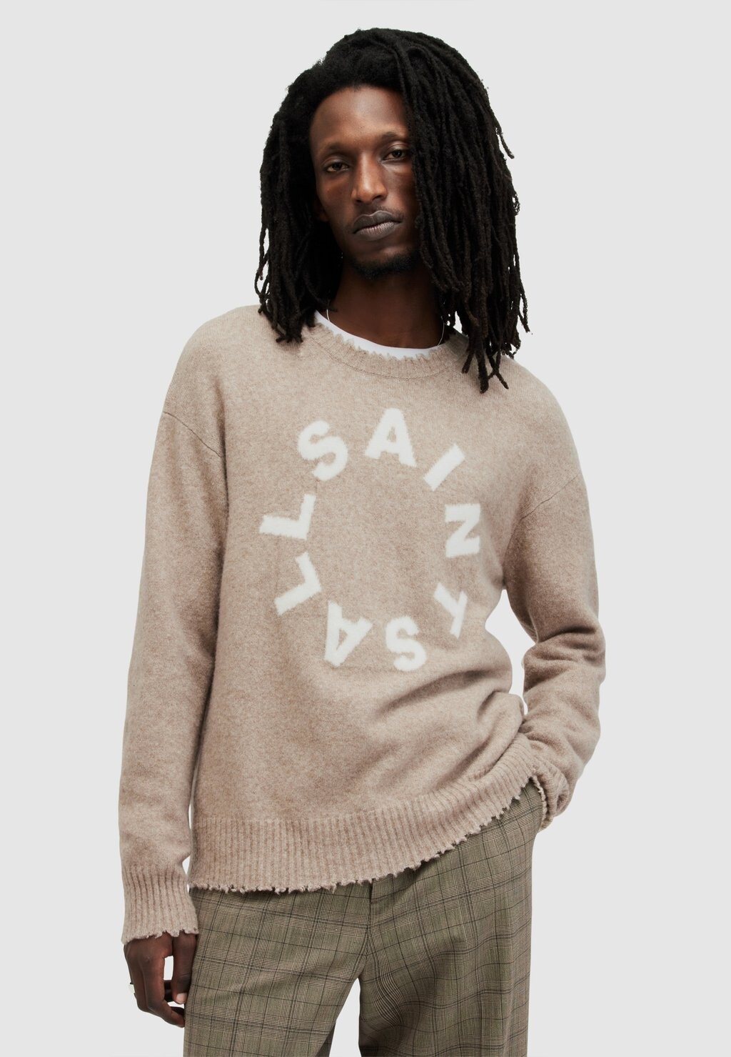 

Вязаный свитер TIAGO CREW AllSaints, цвет taupe marl