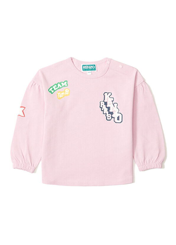 

Розовая футболка с логотипом для маленьких девочек Kenzo
