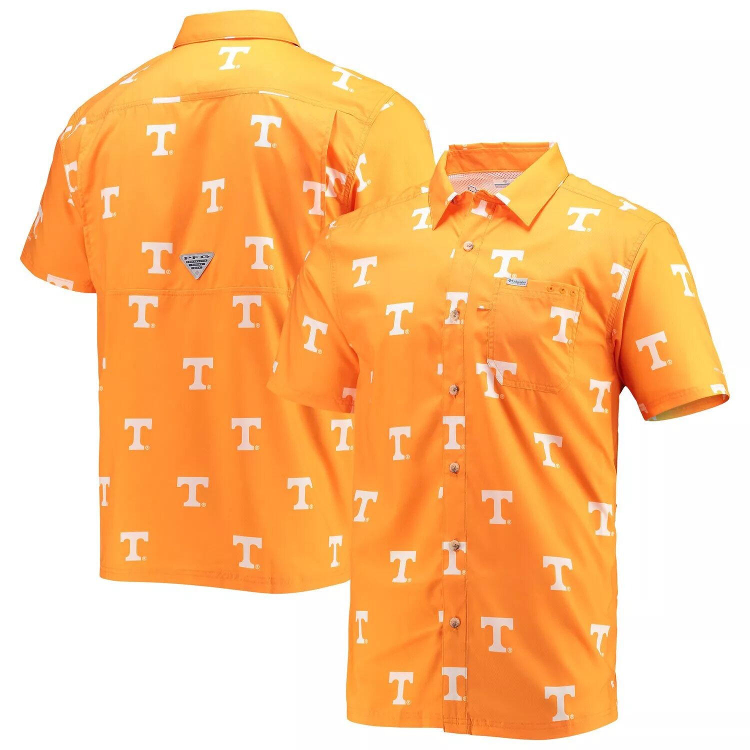 

Мужская рубашка на пуговицах Columbia Tennessee Orange Tennessee Volunteers Super Slack Tide OmniShade