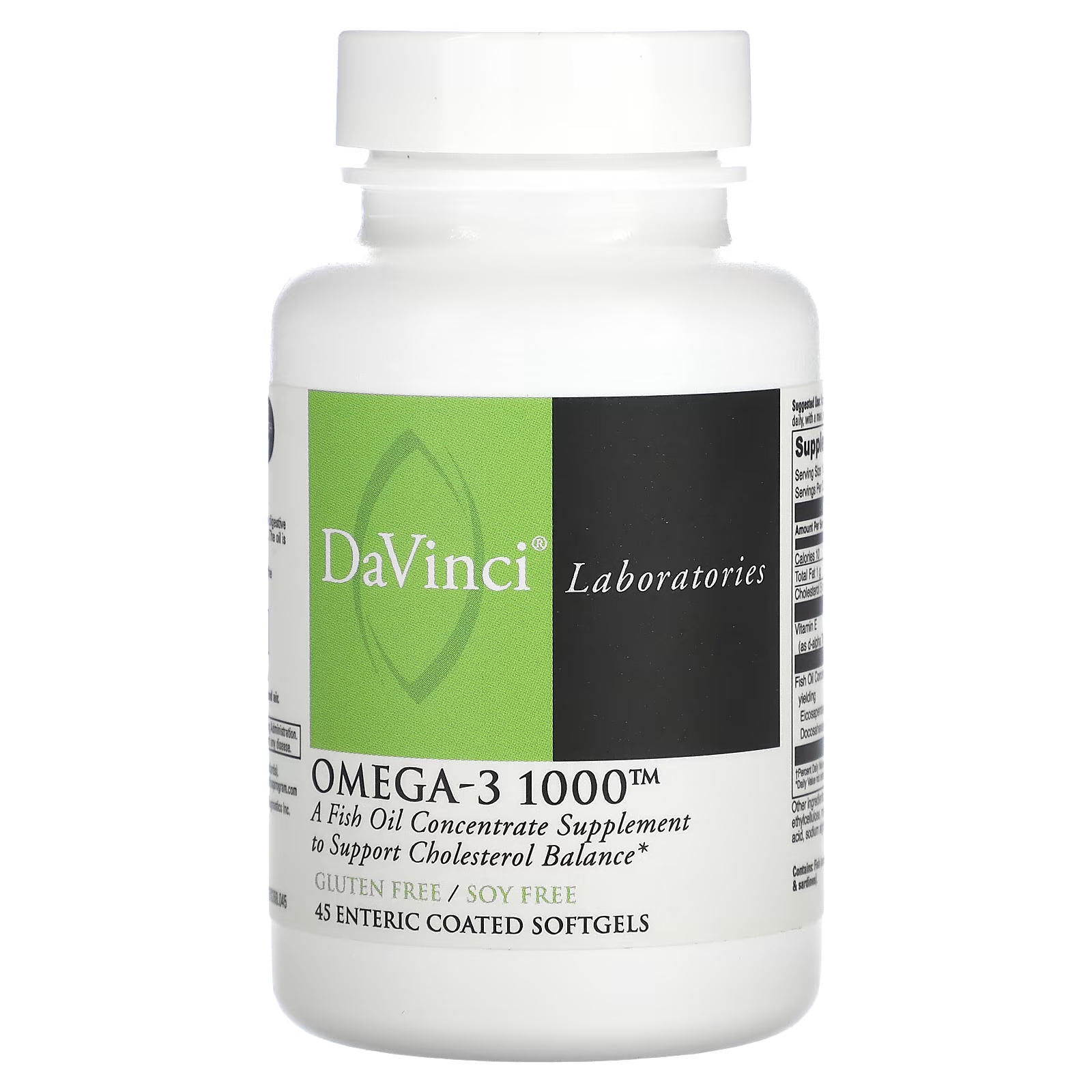 Добавка DaVinci Laboratories of Vermont Omega-3 1000, 45 мягких таблеток пищевая добавка davinci laboratories of vermont davinci poten c 250 таблеток