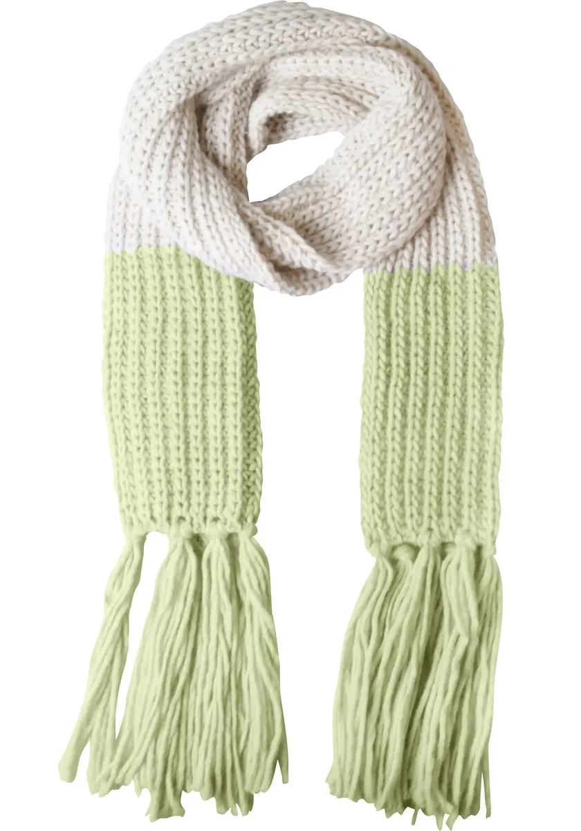 

Вязаный шарф Capelli New York с длинной бахромой, цвет Light Green-Creme