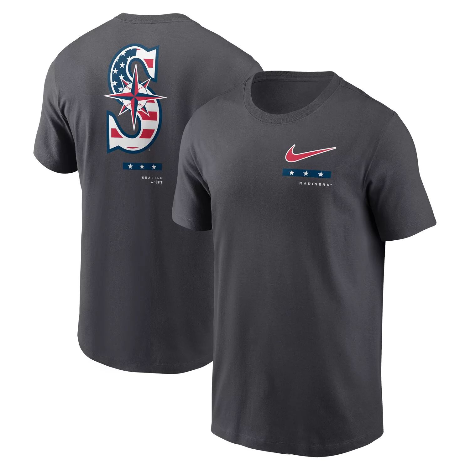 Мужская футболка Nike антрацитового цвета Seattle Mariners Americana