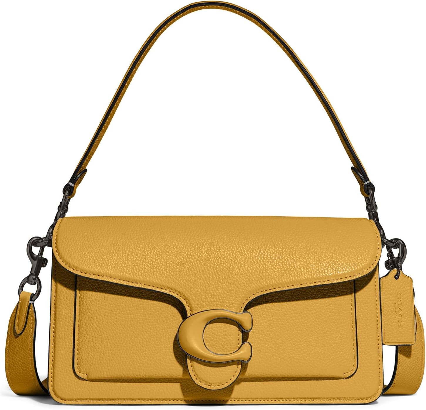 

Сумка на плечо полированная галька 26 COACH, цвет Yellow Gold