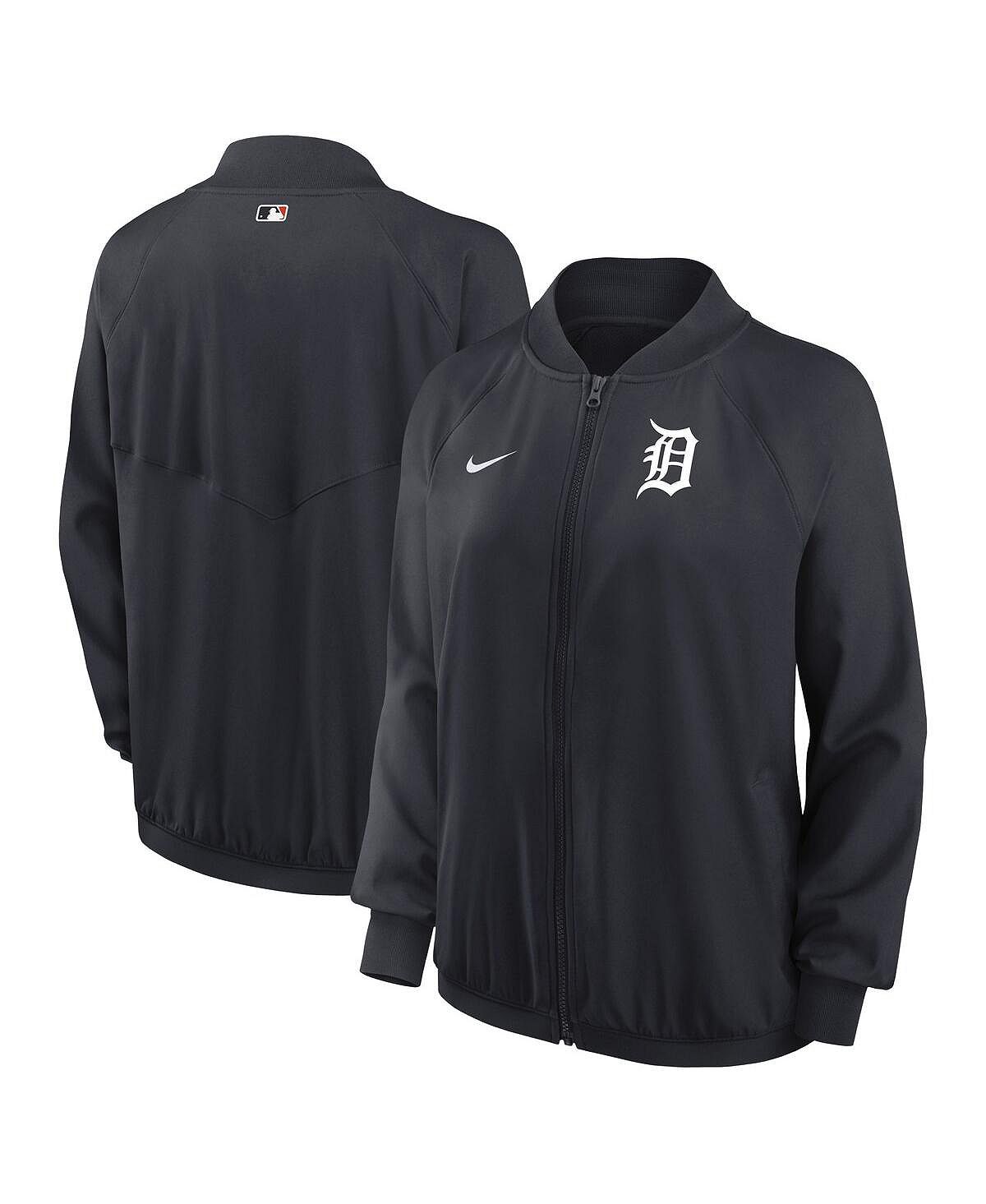 

Женская темно-синяя куртка с молнией во всю длину Detroit Tigers Authentic Collection Team Raglan Performance Nike, темно-синий