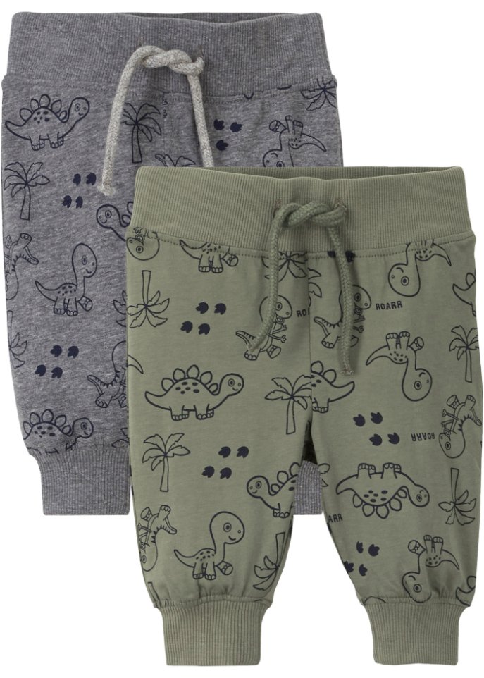 брюки для малышей 2 шт органический хлопок bpc bonprix collection серый Брюки для малышей (2 шт) органический хлопок Bpc Bonprix Collection, зеленый