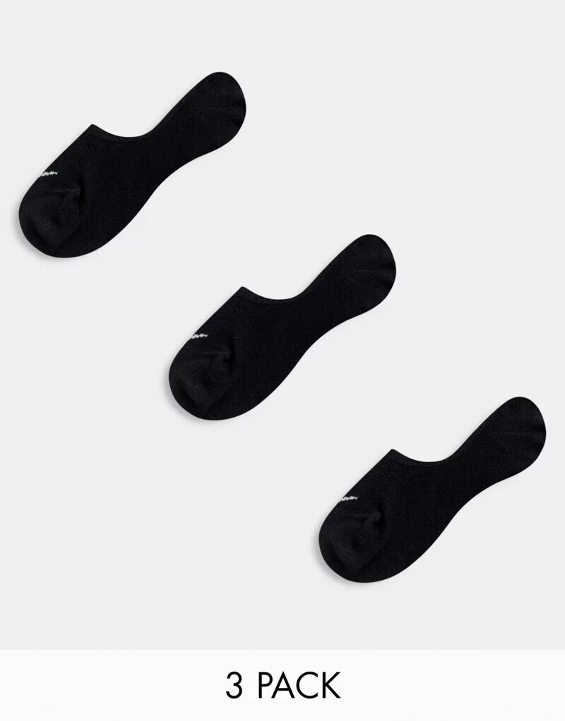 

Набор из 3 легких черных носков унисекс унисекс для тренировок Nike Everyday Everyday No Show, Черный