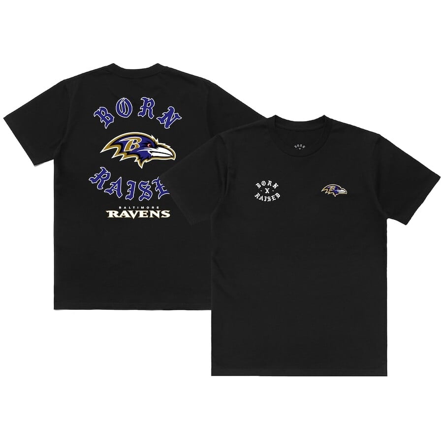 

Футболка с коротким рукавом Born x Raised Baltimore Ravens, черный