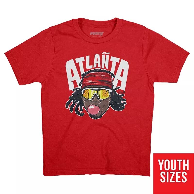 

Красная футболка с рисунком BreakingT Youth Atlanta Braves Рональда Акунья-младшего