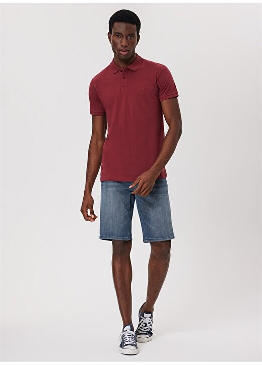 

Мужская футболка-поло бордового цвета 232 LCM 242048 TWINS CLARET RED Lee Cooper