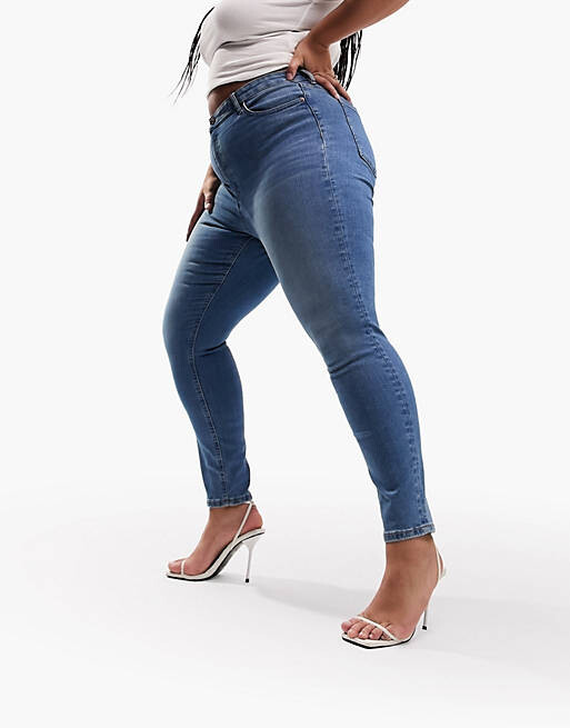 

Синие джинсы скинни ASOS DESIGN Curve Ultimate