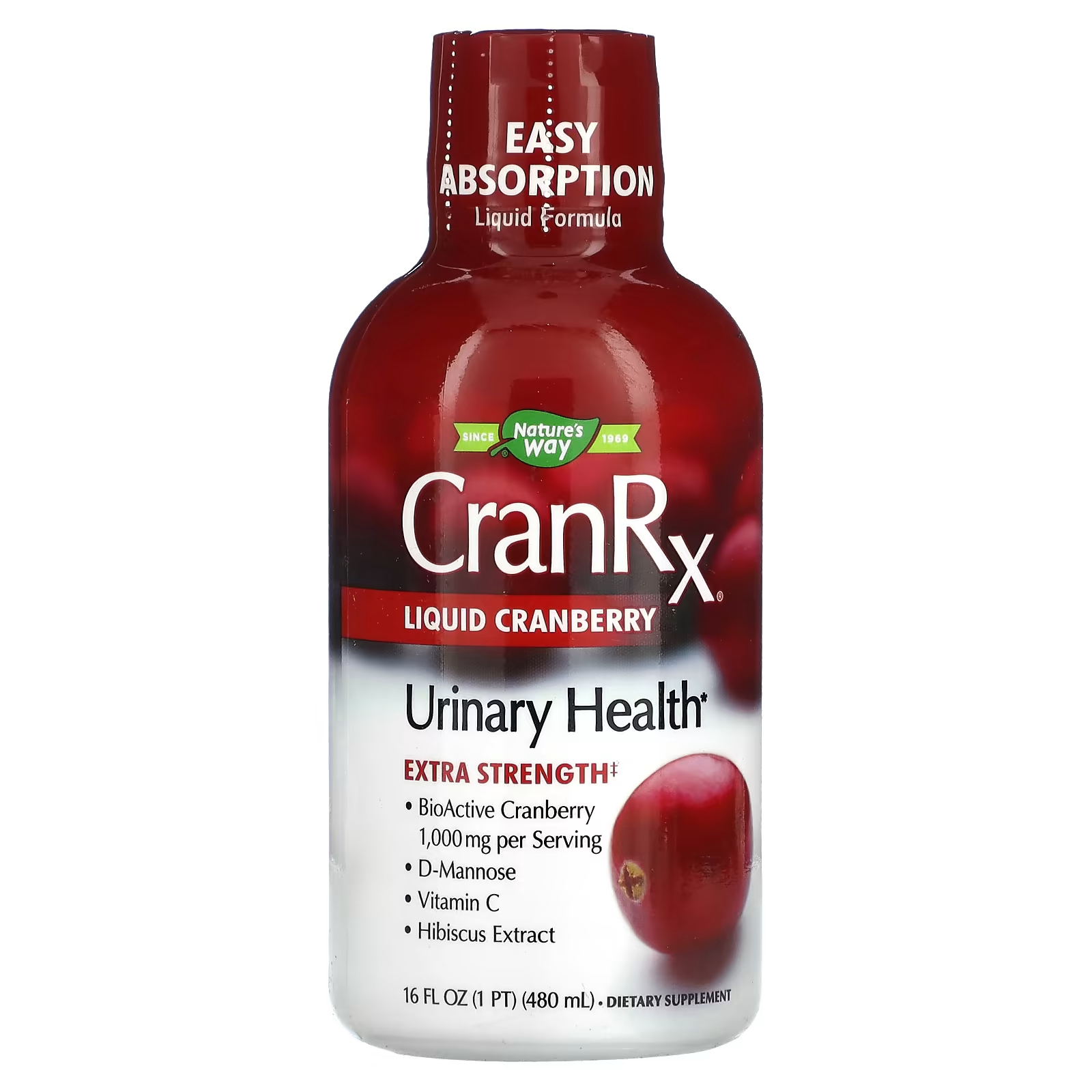 цена Nature's Way CranRx Liquid Cranberry, 16 жидких унций (480 мл)