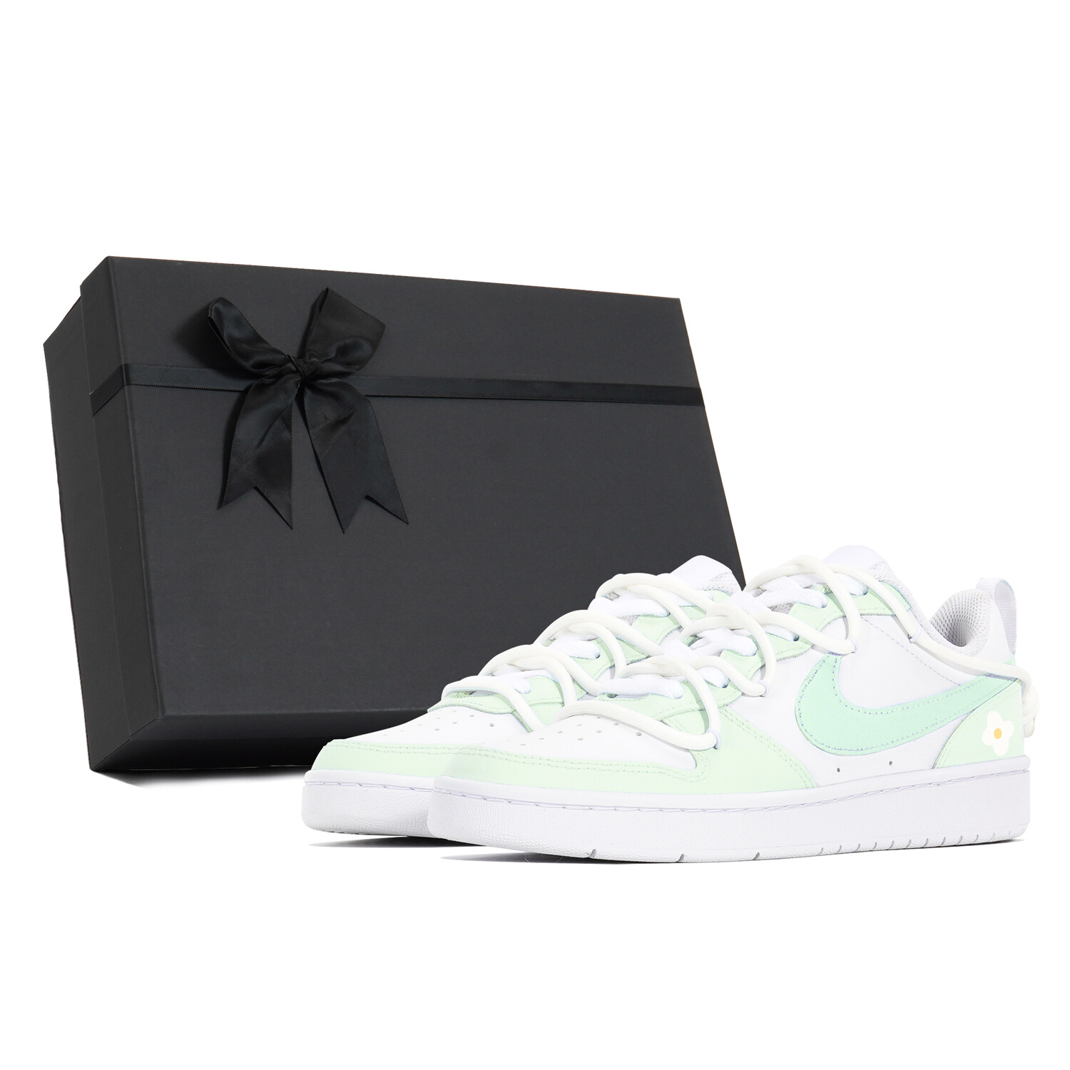 

Кроссовки Nike Court Borough Skateboarding Shoes Women's Low-top White/Volt/Light Lemon Twist/Black, белый/черный