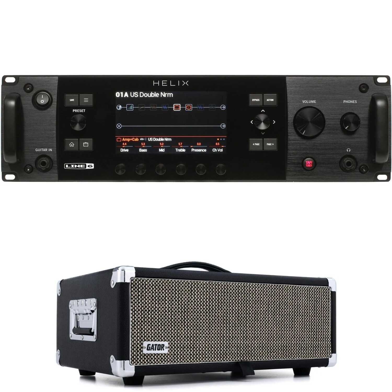 

Стойка New Line 6 Helix Rack для гитары с мультиэффектами, процессором и винтажным кейсом для усилителя Vibe
