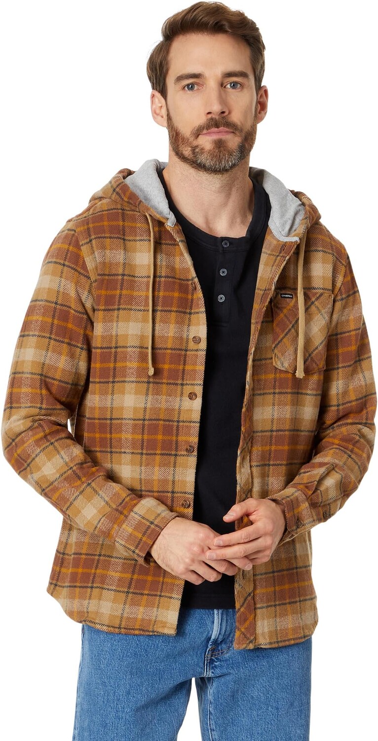 

Толстовка Clayton Hooded Flannel Shirt O'Neill, цвет Dark Khaki