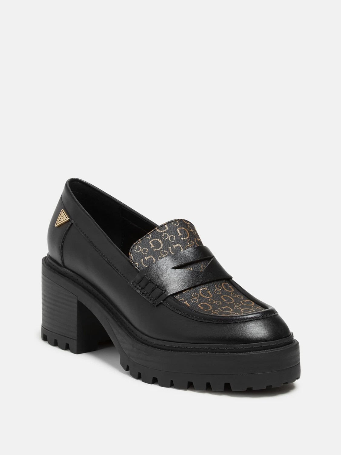 

Пенни-лоферы на каблуке с подъемником Guess Factory, цвет Brown Logo