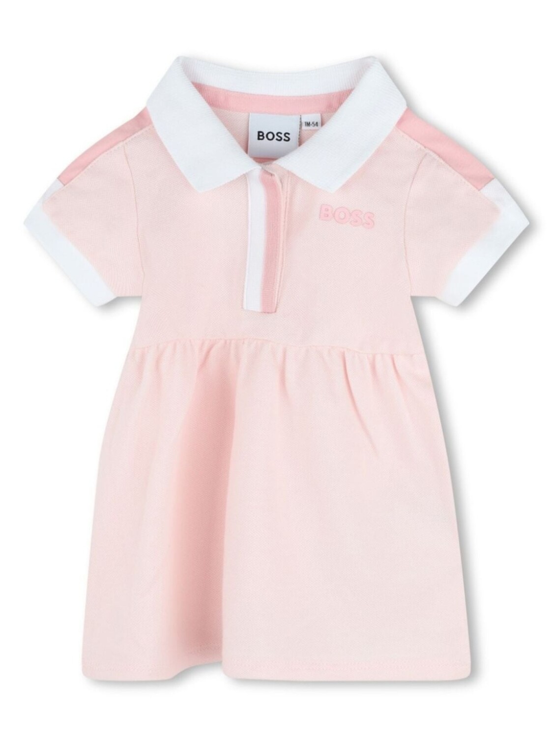 

BOSS Kidswear платье с воротником поло и короткими рукавами, розовый