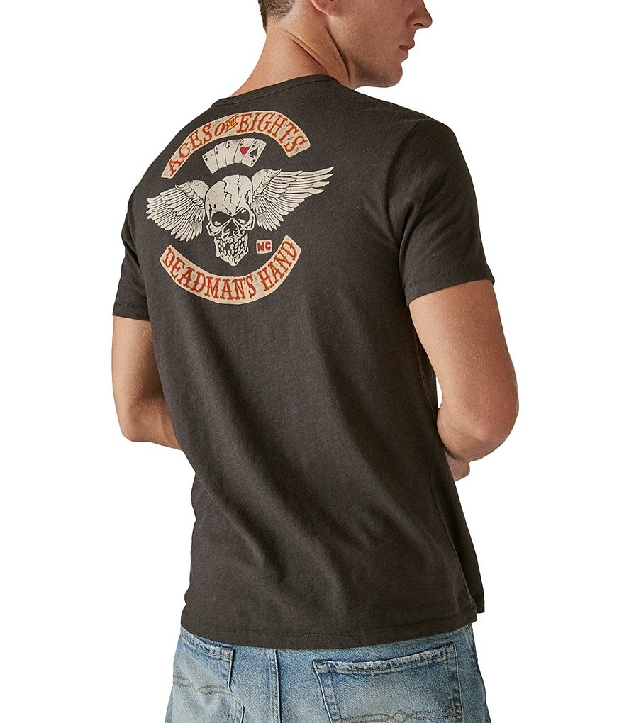 

Футболка Lucky с короткими рукавами от бренда Aces Over Eights Lucky Brand, черный