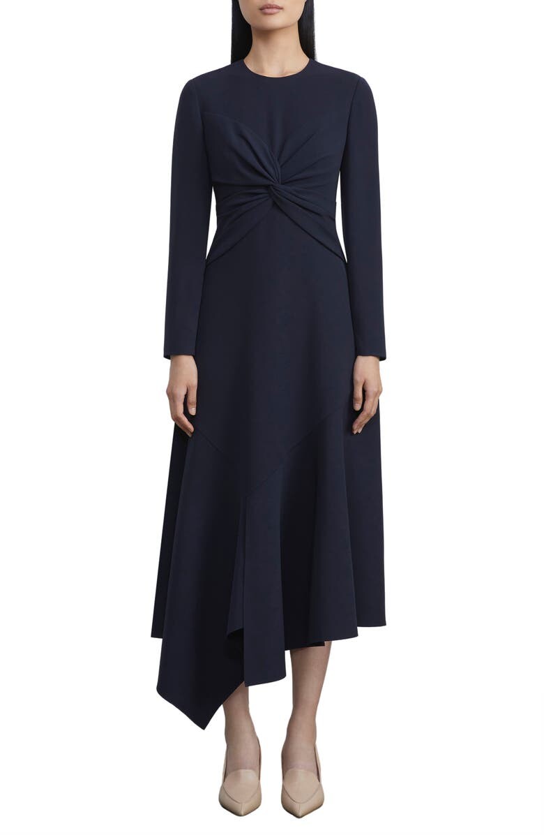 

Платье из крепа с асимметричным подолом и перекрученным передом LAFAYETTE 148 NEW YORK