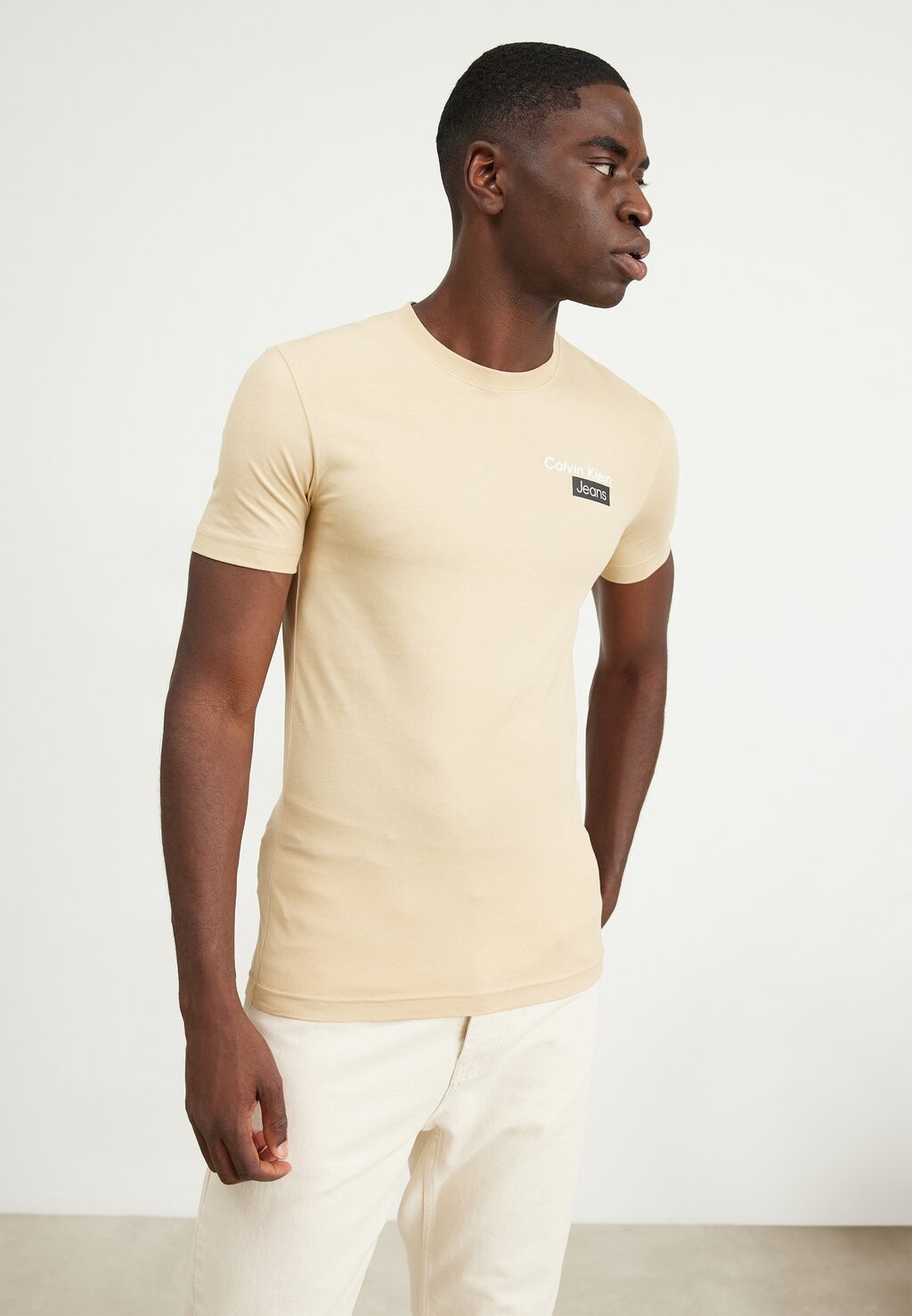 

Футболка с принтом Stacked Box Tee Calvin Klein Jeans, цвет warm sand