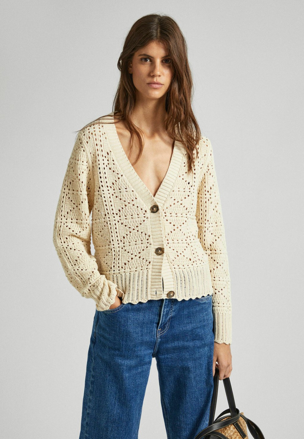 

Кардиган Grace Pepe Jeans, цвет antique lace beige