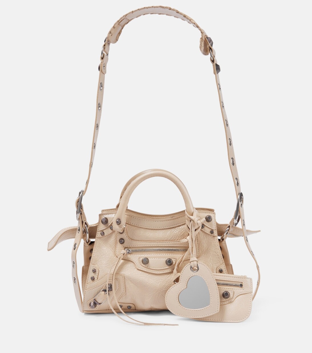 

Мини-сумка-тоут Neo Cagole из кожи Balenciaga, бежевый