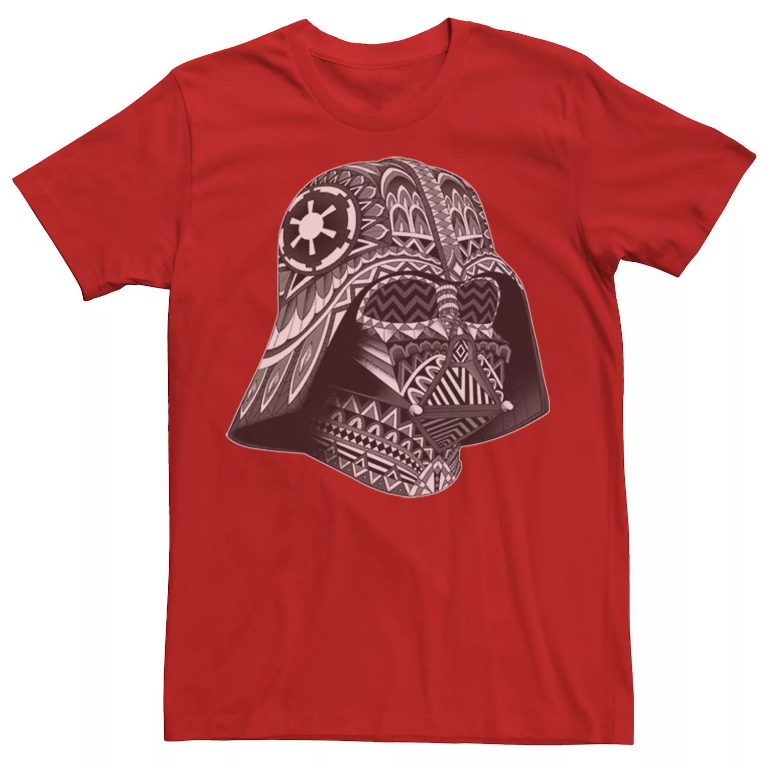 Мужская серая футболка со шлемом Дарта Вейдера «Звездные войны» ацтекской плитки Star Wars, красный