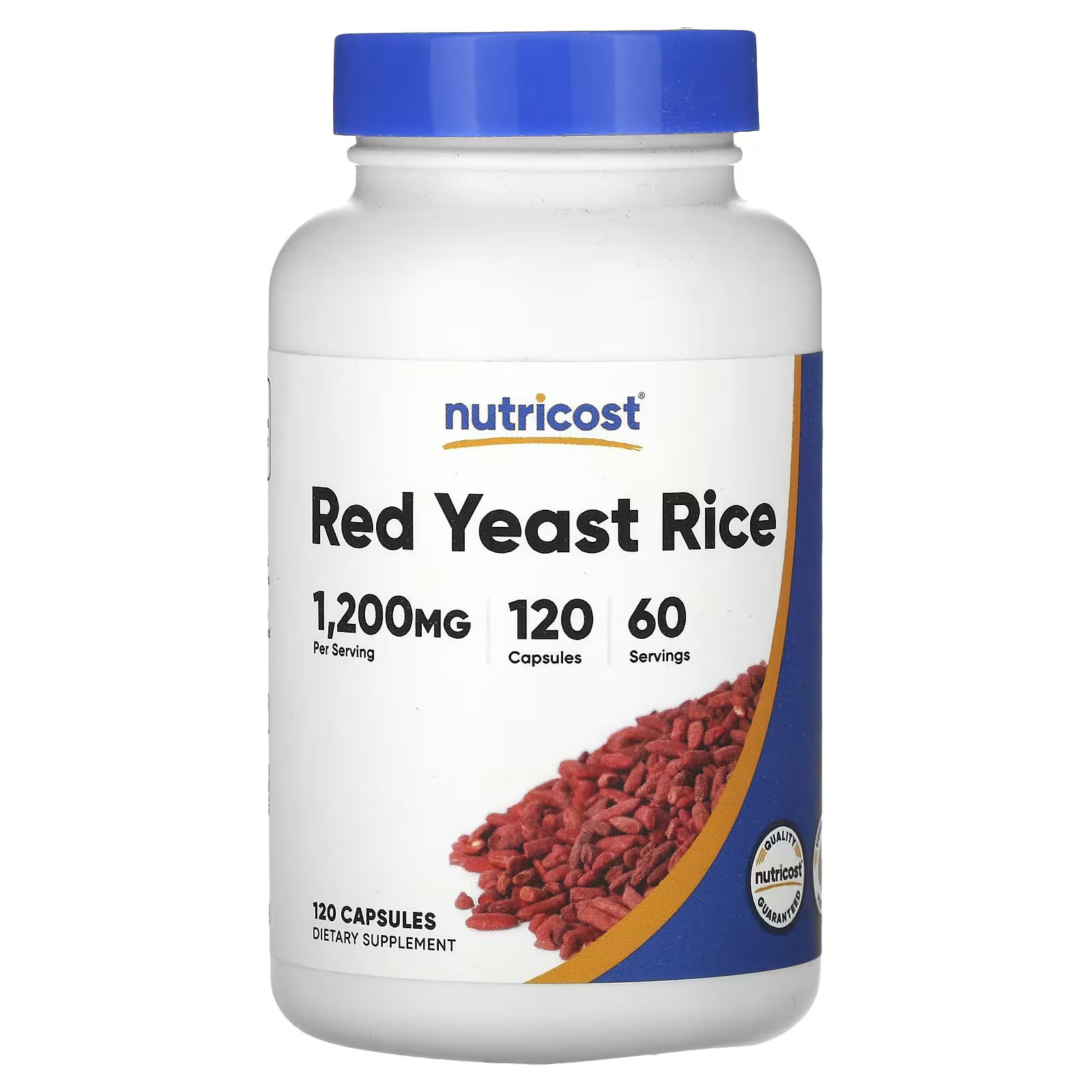 Красный дрожжевой рис Nutricost 1200 мг, 120 капсул (600 мг на капсулу) amazing nutrition красный дрожжевой рис 600 мг 120 капсул
