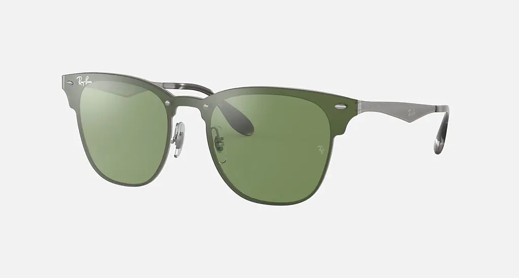 Солнцезащитные очки Ray-Ban BLAZE CLUBMASTER, темно-зеленый/серебристый
