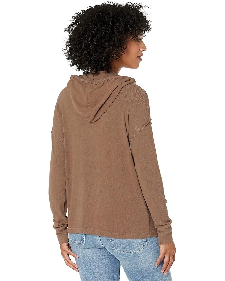 

Худи Mod-o-doc Brushed Rib Long Sleeve Cozy Hoodie, коричневый
