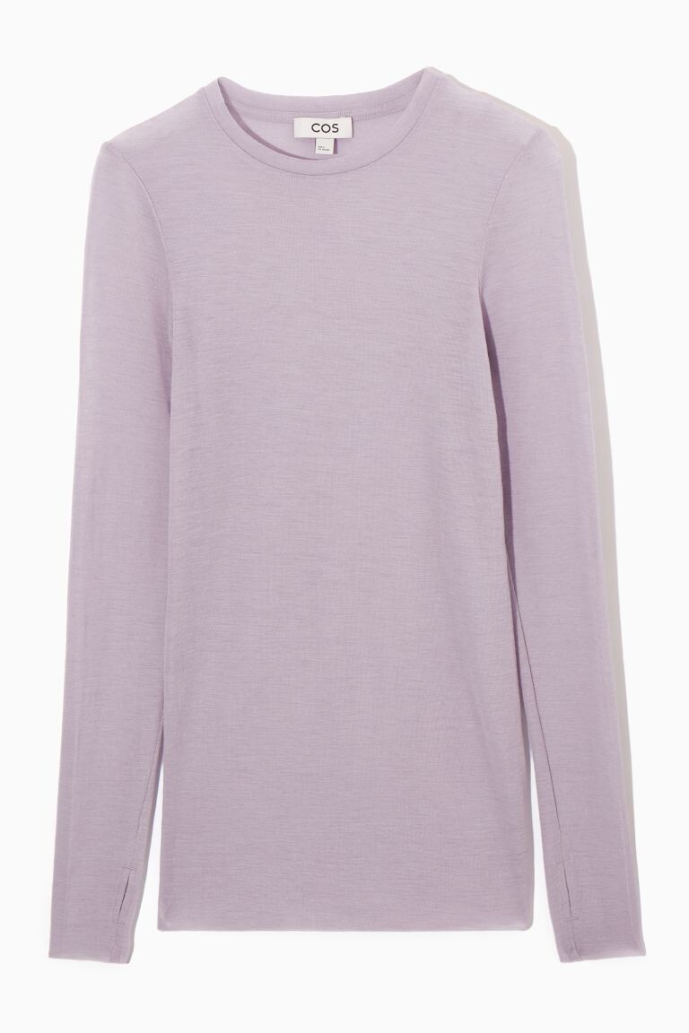 

Лонгслив COS Merino Wool, сиреневый, Фиолетовый