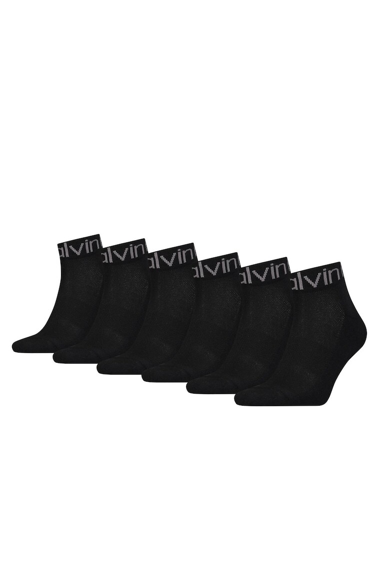 

Короткие носки с логотипом - 6 пар Calvin Klein, черный