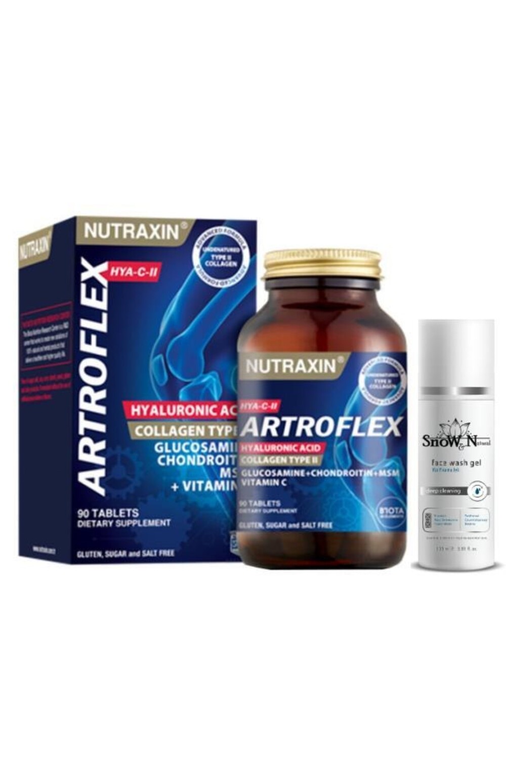 

Nutraxin Artroflex Hya C II 90 таблеток + очищающий гель для лица 100 мл подарок