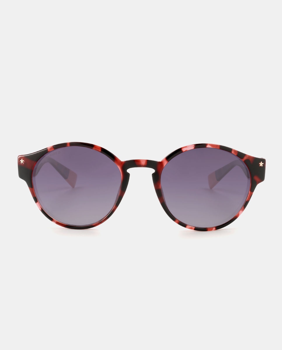 цена Темно-коричневые женские солнцезащитные очки в круглой оправе Гавана Mr. Wonderful, темно коричневый