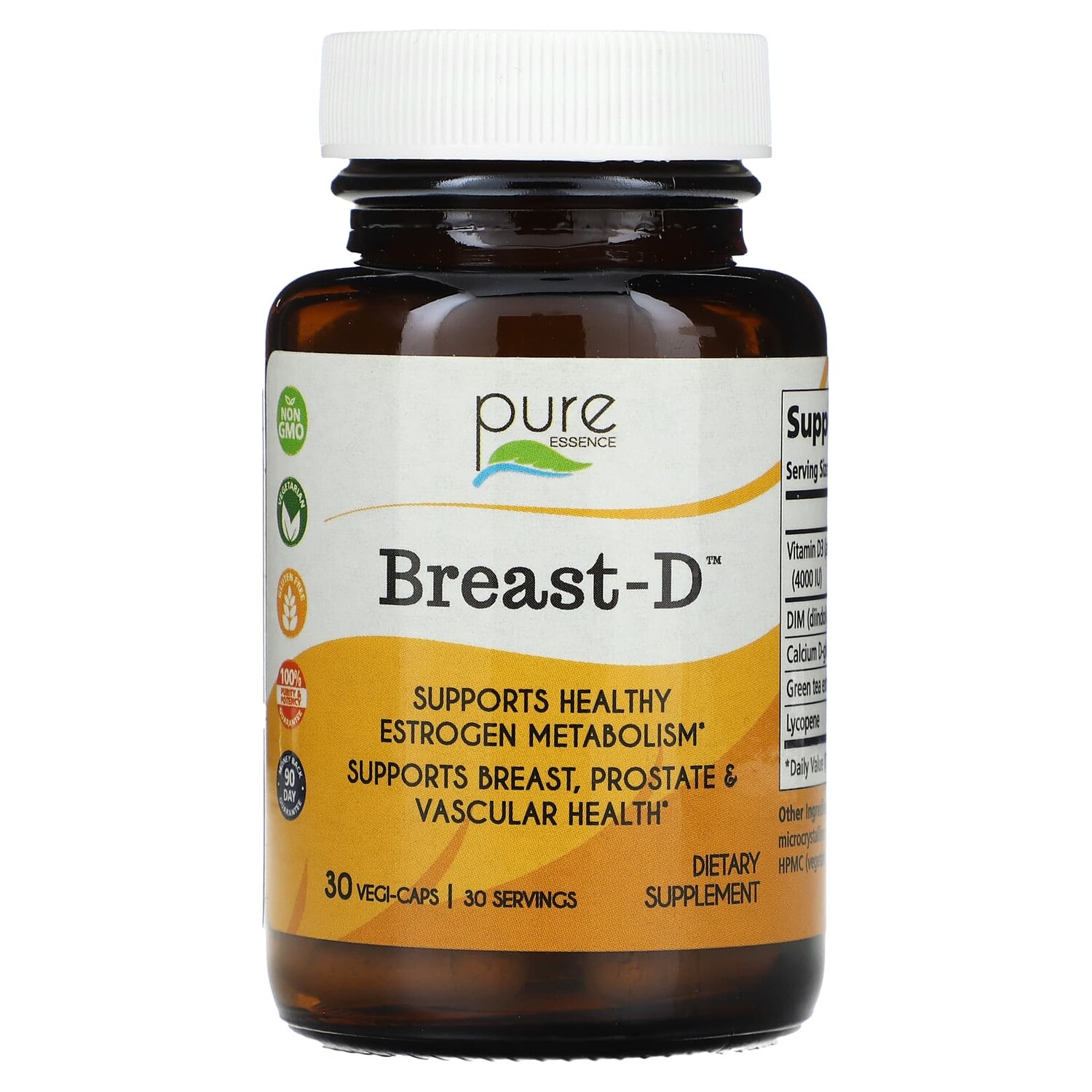 

Breast-D, 30 вегетарианских капсул, Pure Essence