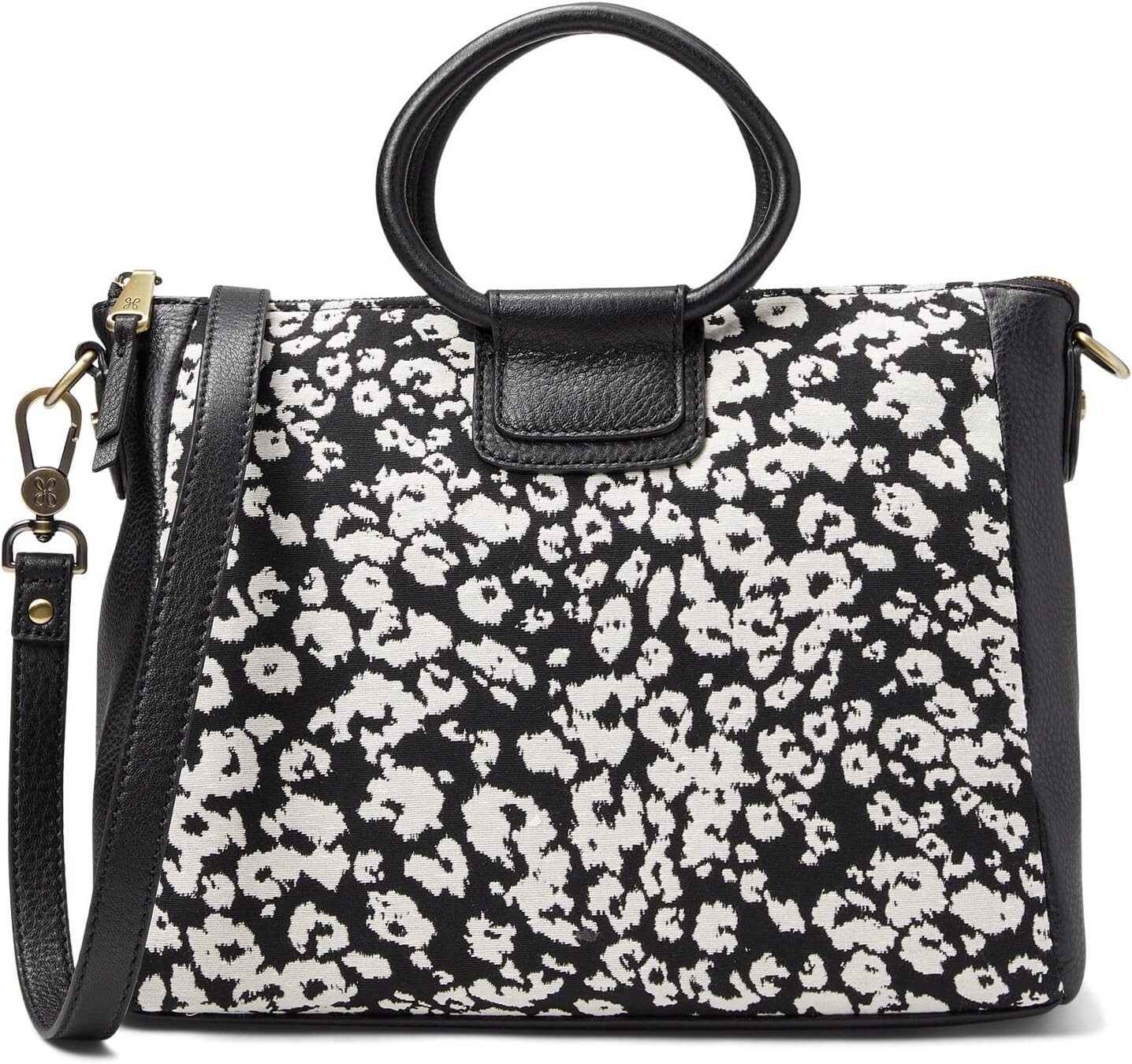

Сумка Sheila Medium HOBO, цвет Black/White Woven Leopard