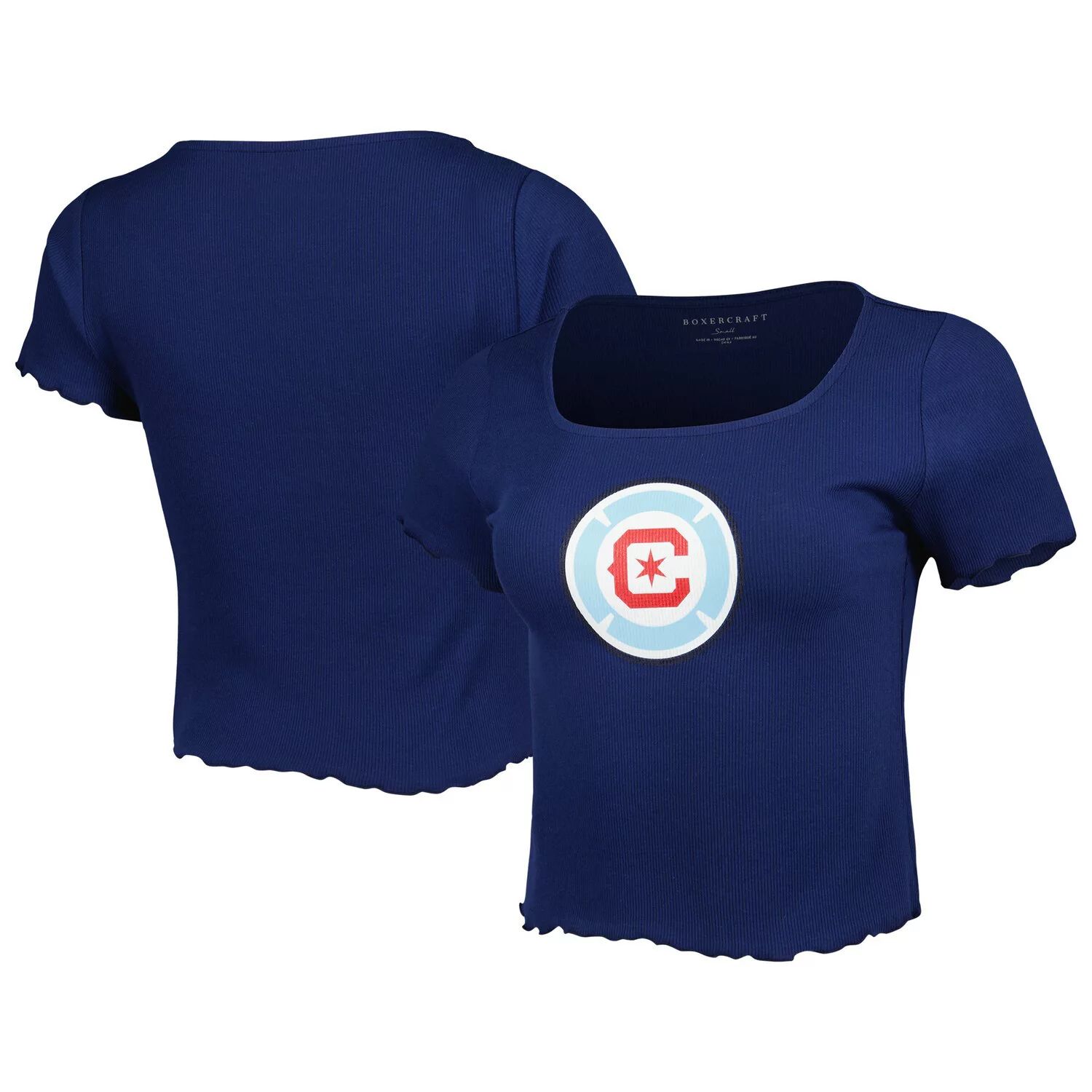 Женская темно-синяя футболка в рубчик Chicago Fire Baby