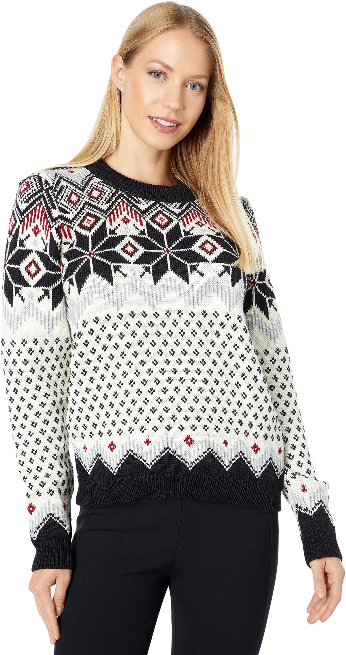 

Свитер Dale of Norway Vilja Sweater, цвет Black/Off-White/Red Rose