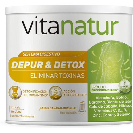 цена Depur&Detox со вкусом апельсина, 200 г, Vitanatur