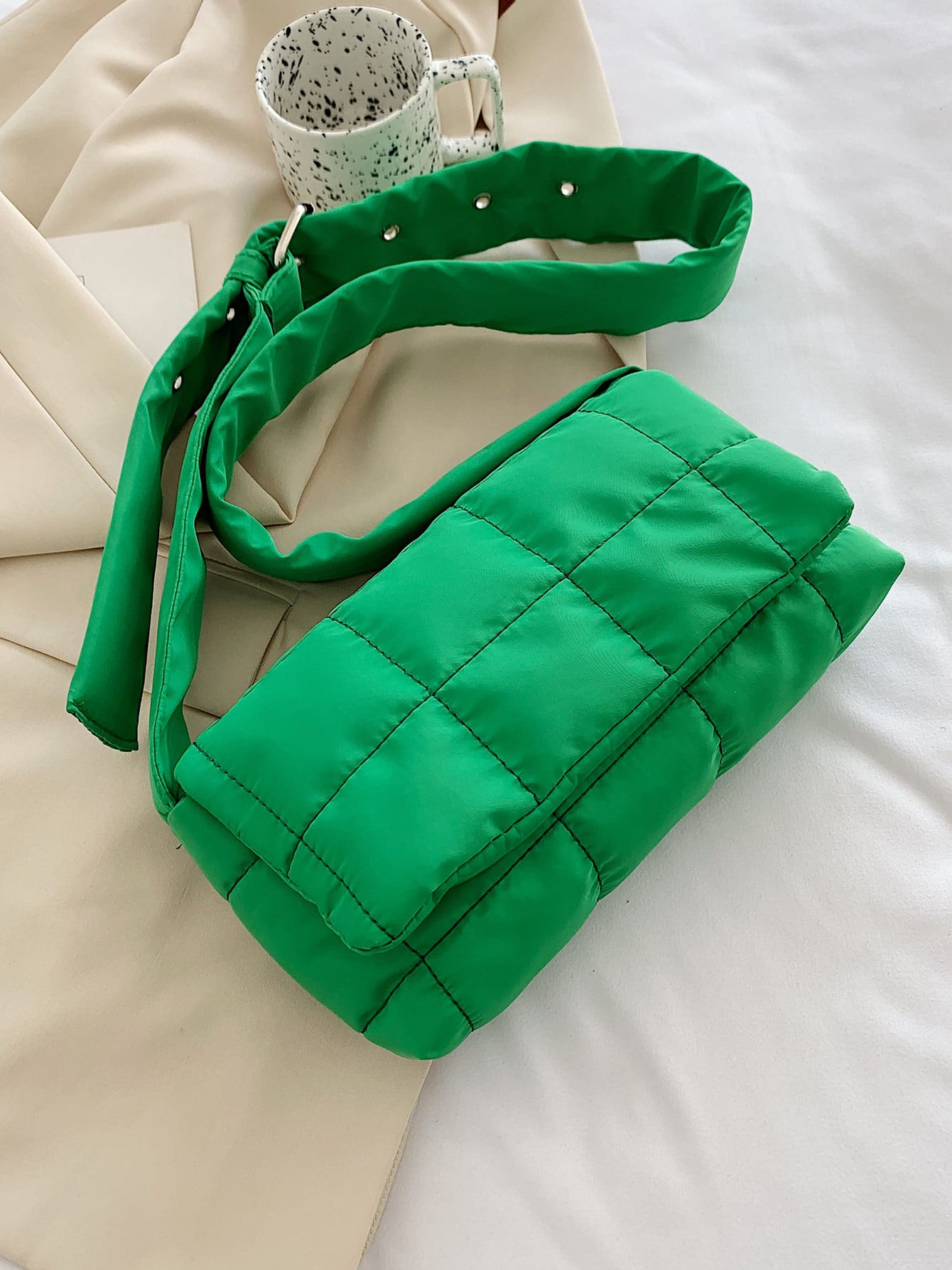 Водонепроницаемая Легкая деловая повседневная стеганая квадратная сумка с клапаном для девочек-подростков, зеленый
