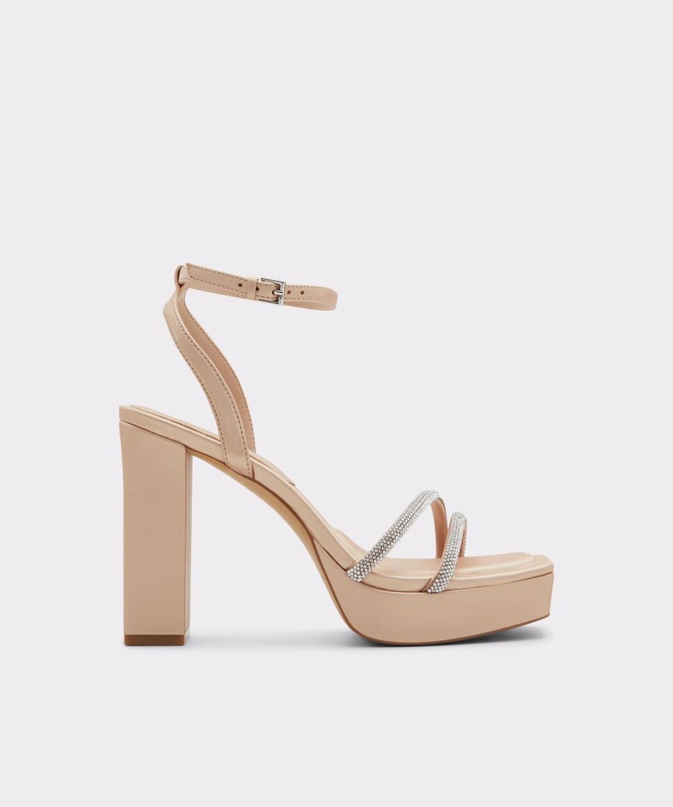 

Женские бежевые босоножки на каблуке с квадратным носком Aldo, бежевый