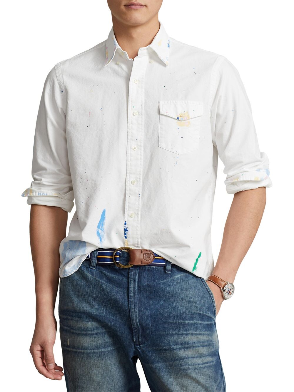 

Классическая рубашка Oxford Splatter Paint Polo Ralph Lauren, разноцветный