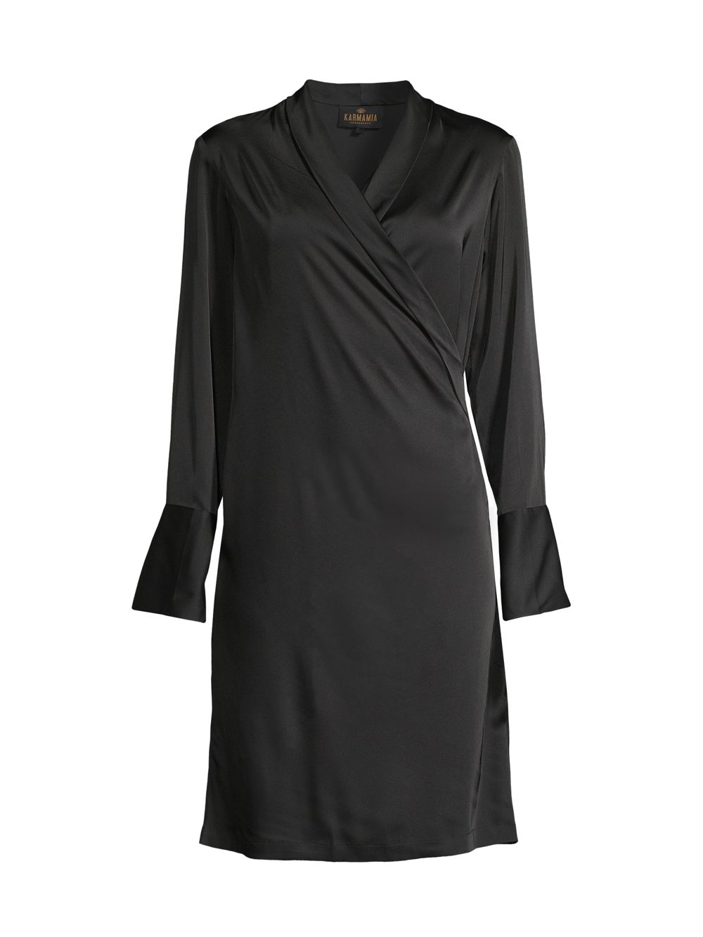 Атласное мини-платье Billie Surplice Karmamia, черный