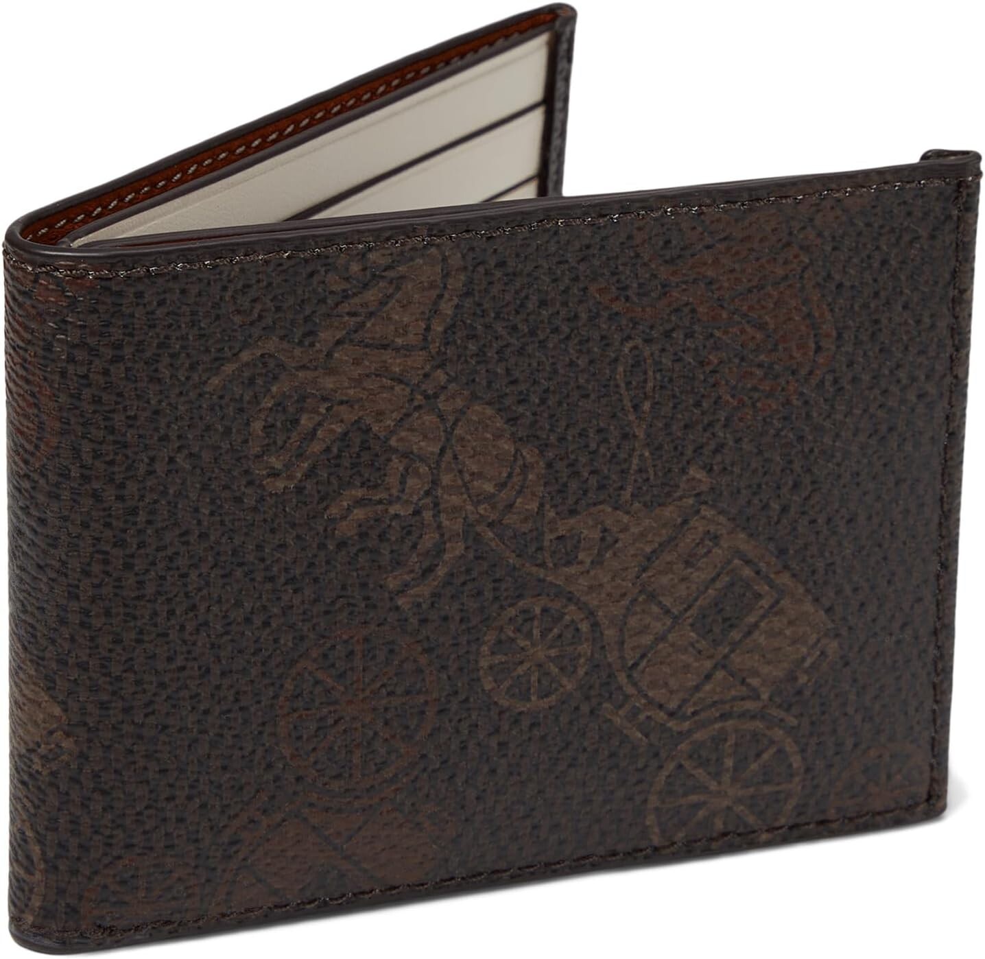 

Кошелек Slim Billfold in Large Horse and Carriage Coated Canvas COACH, цвет Truffle/Burnished Amber