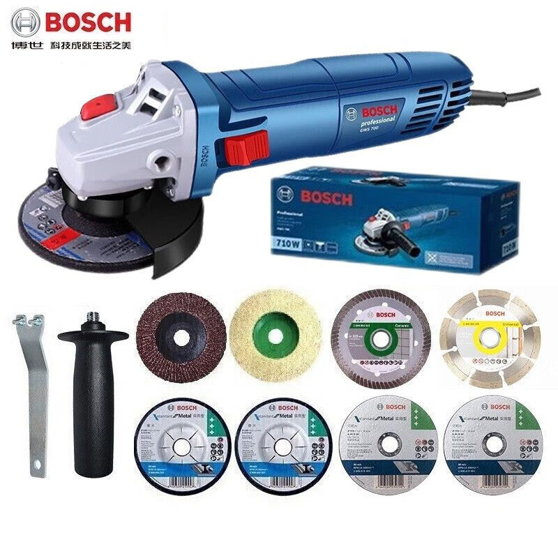 Угловая шлифовальная машина Bosch GWS700 с насадками